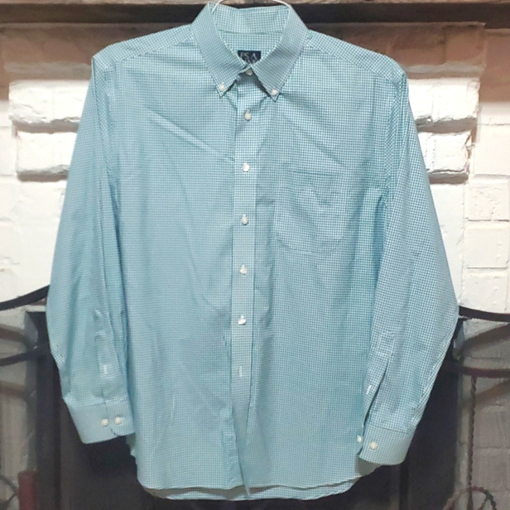 Joseph A. Bank gingham button down shirt in very good condition!
